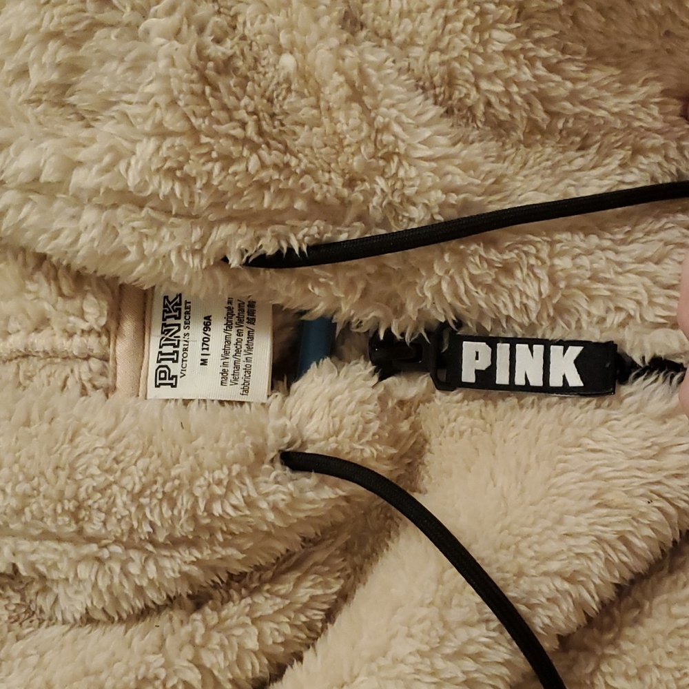 size medium PINK very soft fur hoodie - Picture 2 of 2